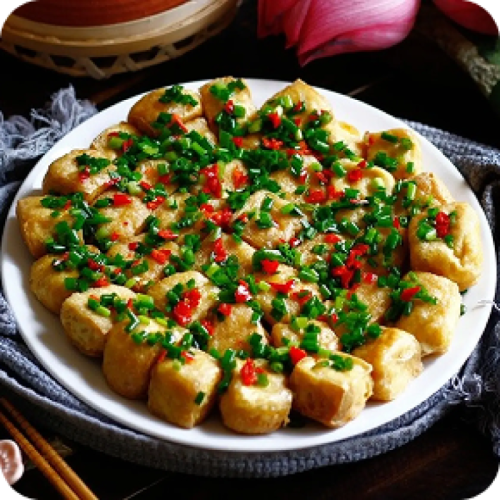 Đậu hũ tắm mỡ hành